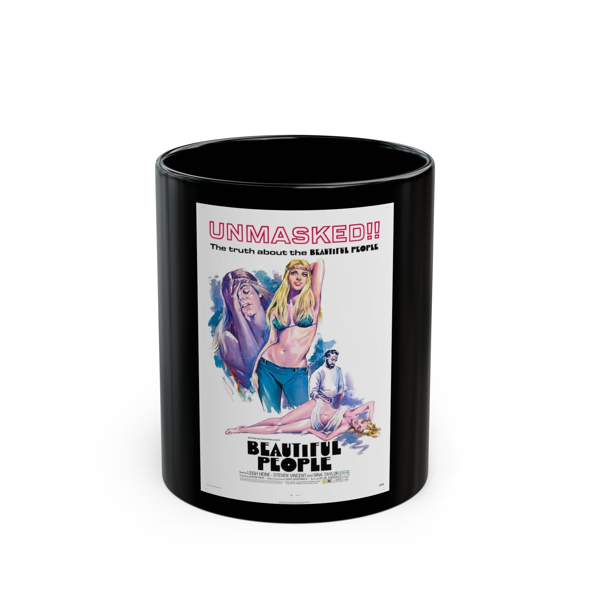 BEAUTIFUL PEOPLE 1971 Movie Poster - Black Coffee Mug-11oz-The Sticker Space