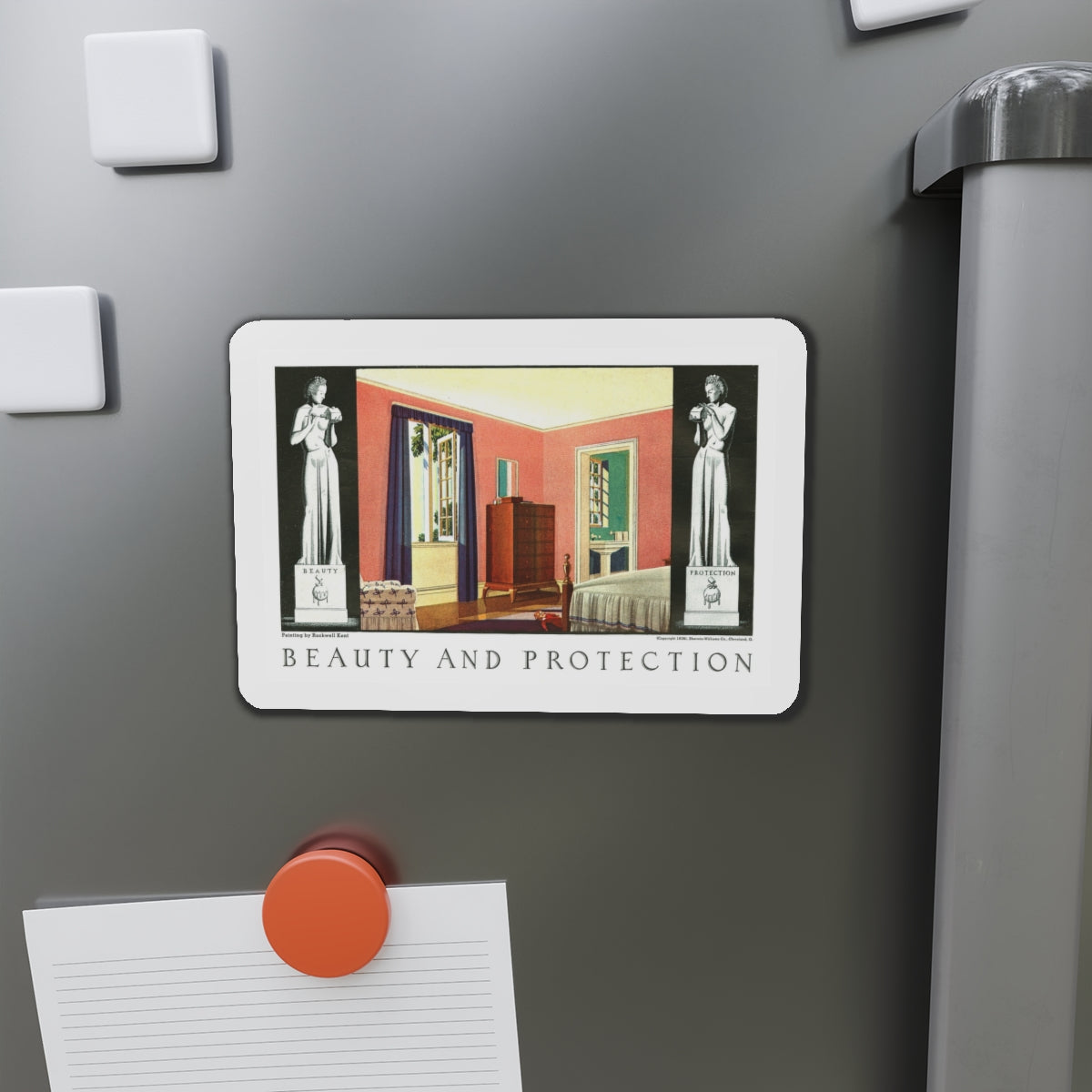 Beauty and Protection (1), 1936 (Magazine Illustration) Refrigerator Magnet-The Sticker Space