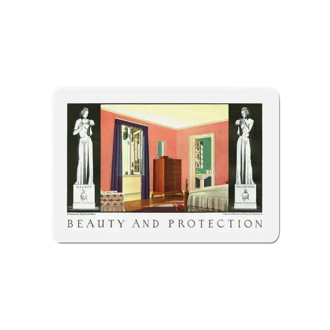 Beauty and Protection (1), 1936 (Magazine Illustration) Refrigerator Magnet - The Sticker Space