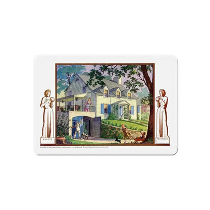 Beauty and Protection (4), 1937 (Magazine Illustration) Refrigerator Magnet 4 Inch Die-Cut - The Sticker Space