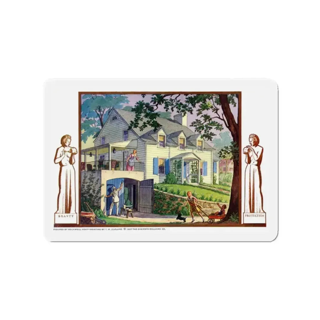 Beauty and Protection (4), 1937 (Magazine Illustration) Refrigerator Magnet - The Sticker Space