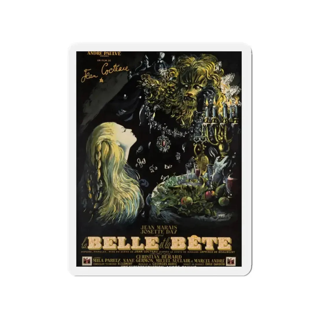 BEAUTY AND THE BEAST 1946 Movie Poster - Refrigerator Magnet 2 Inch - The Sticker Space