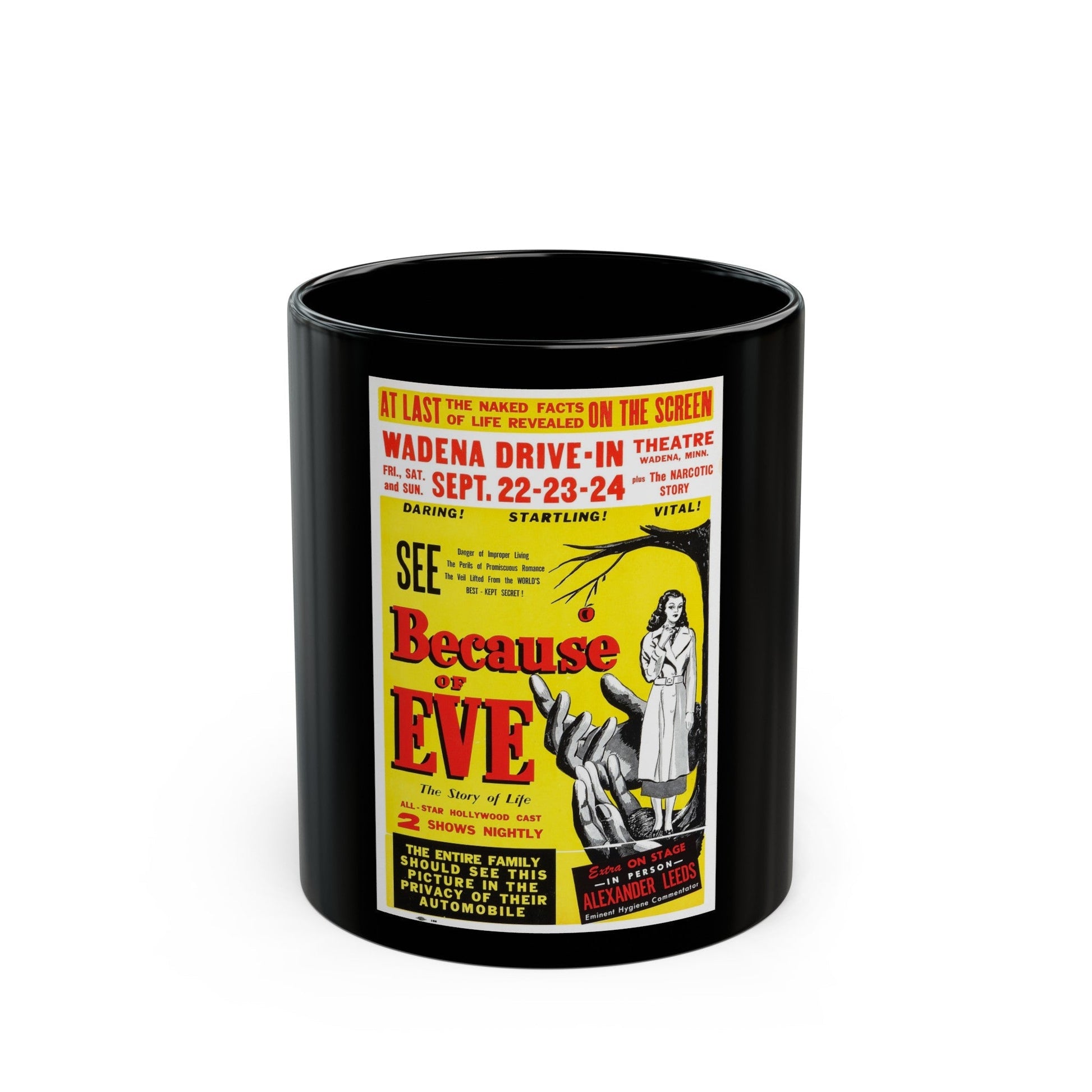 BECAUSE OF EVE 1948 Movie Poster - Black Coffee Mug-11oz-The Sticker Space