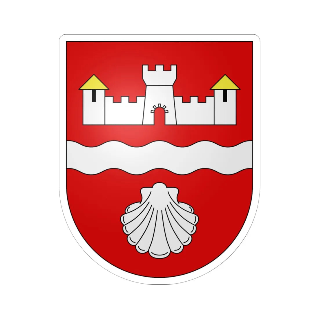 Beckenried-coat of arms (Switzerland) (Coat of Arms) STICKER Vinyl Kiss-Cut Decal 6 Inch White - The Sticker Space