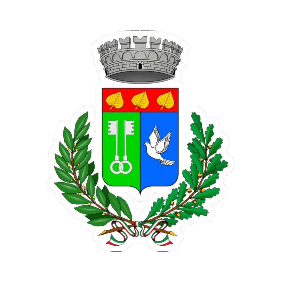 Bedero Valcuvia-Stemma (Italy) (Coat of Arms) STICKER Vinyl Kiss-Cut Decal 2 Inch White - The Sticker Space