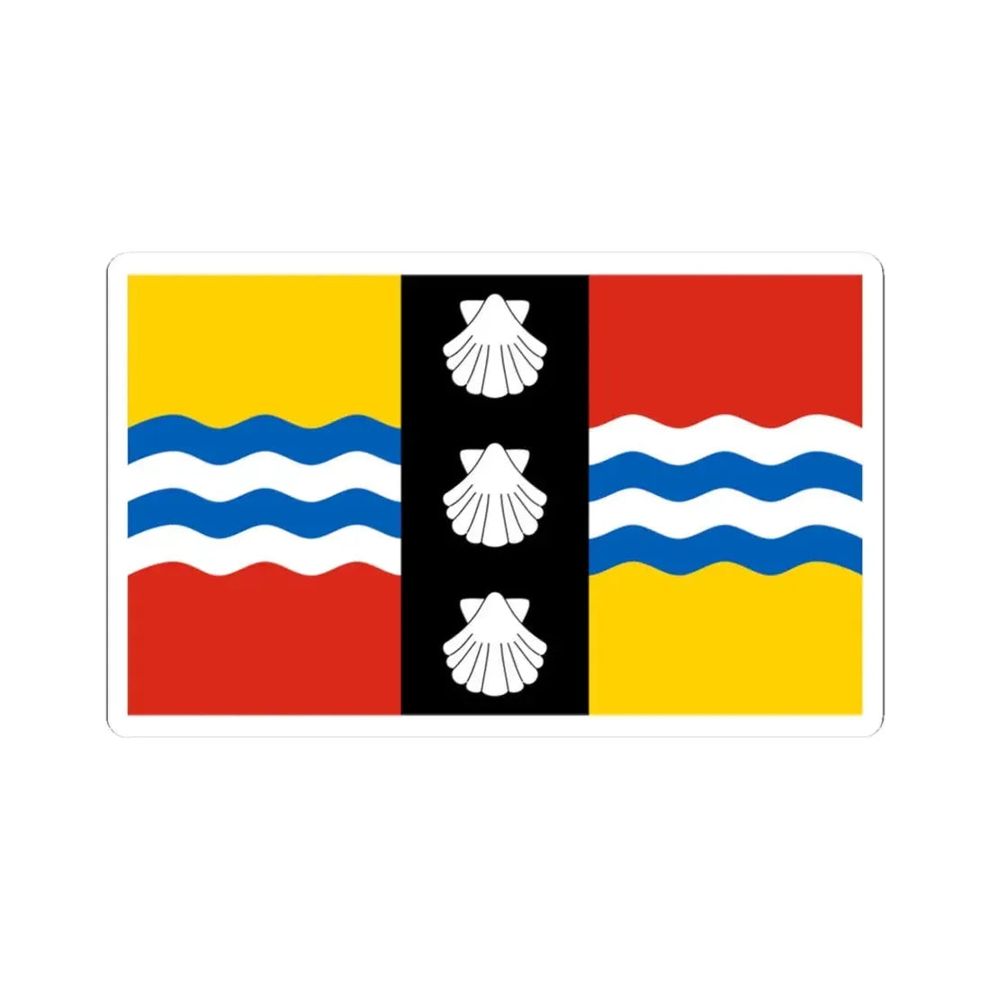 Bedfordshire County Flag (England) STICKER Vinyl Kiss-Cut Decal 3 Inch White - The Sticker Space