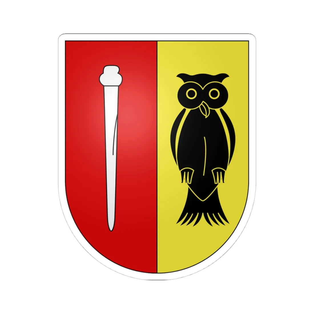 Bedigliora-coat of arms (Switzerland) (Coat of Arms) STICKER Vinyl Kiss-Cut Decal 4 Inch White - The Sticker Space