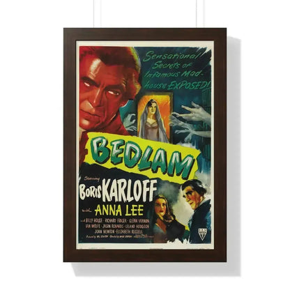 BEDLAM 1946 - Framed Movie Poster 16″ x 24″ Walnut - The Sticker Space