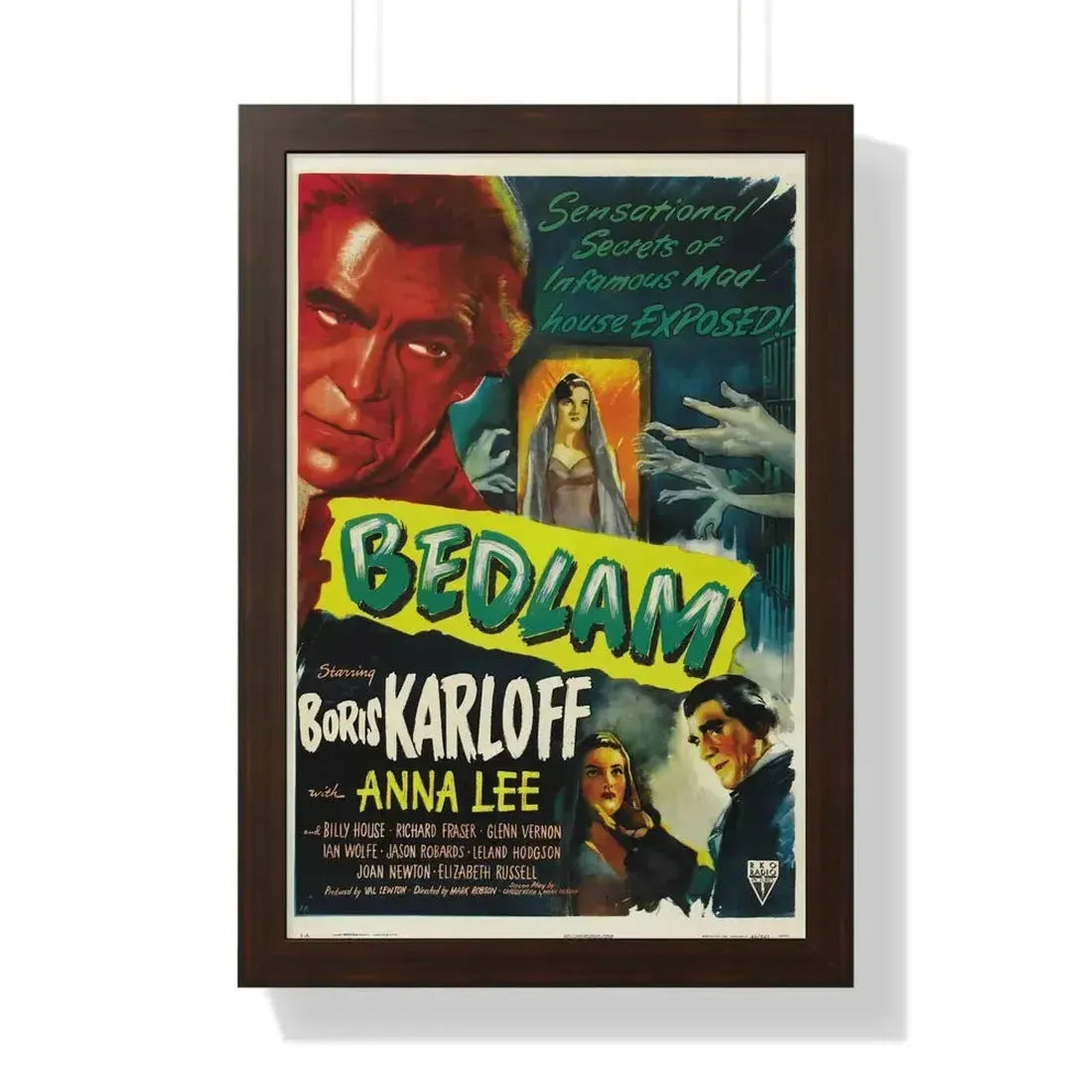 BEDLAM 1946 - Framed Movie Poster - The Sticker Space