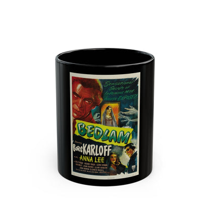 BEDLAM 1946 Movie Poster - Black Coffee Mug-11oz-The Sticker Space