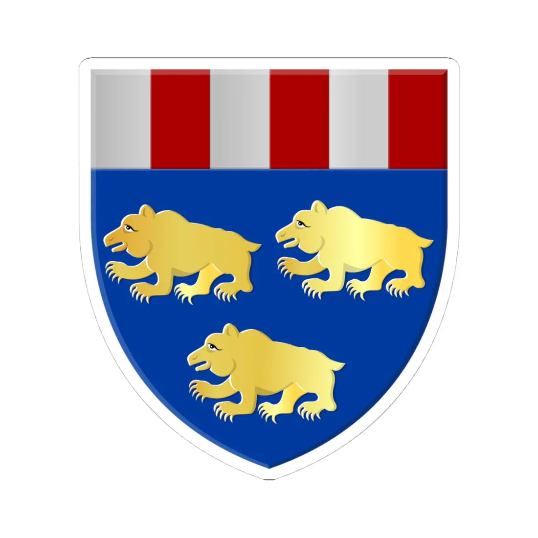 Beernem wapen (Belgium) (Coat of Arms) STICKER Vinyl Kiss-Cut Decal 4 Inch White - The Sticker Space