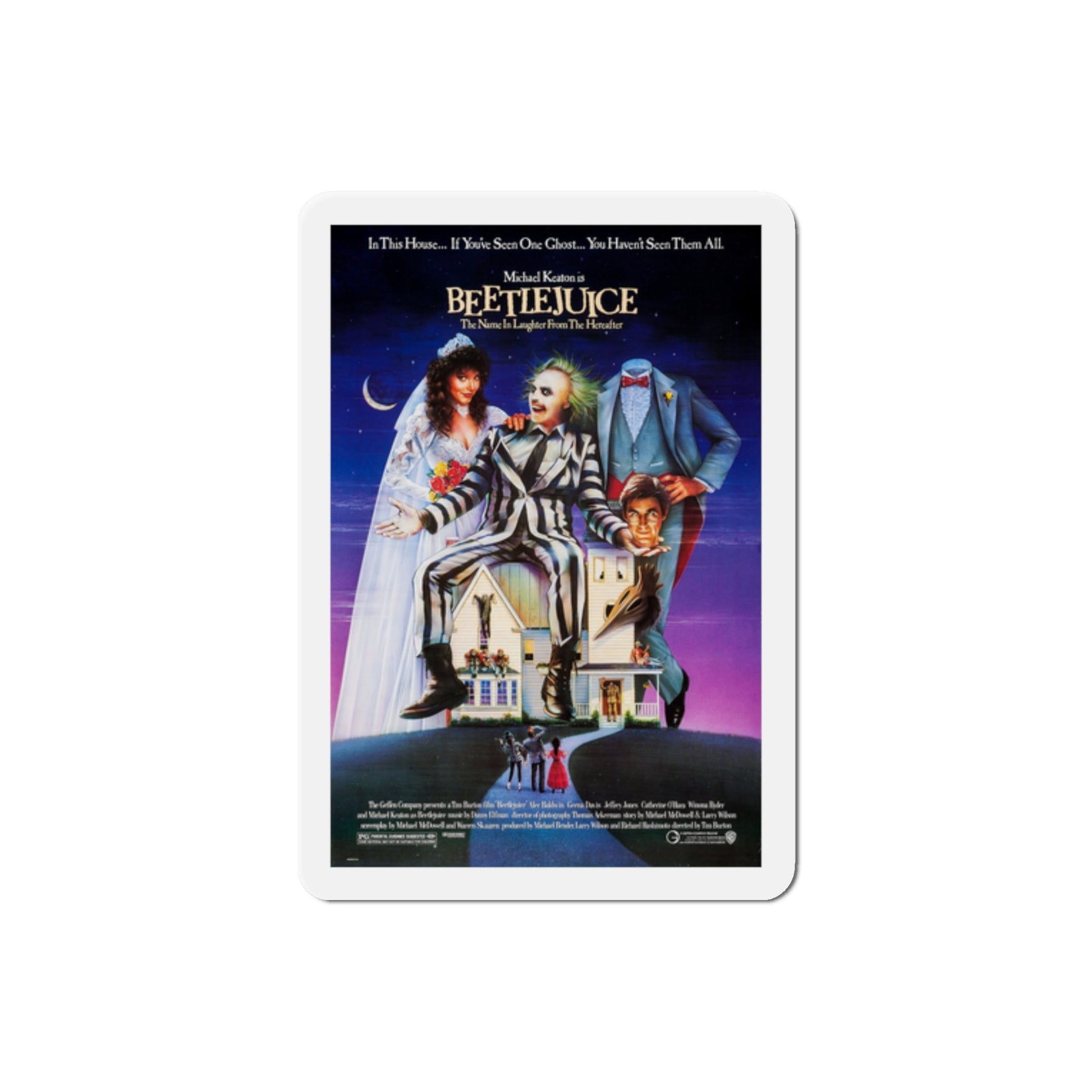 Beetlejuice 1988 Movie Poster Die-Cut Magnet-2" x 2"-The Sticker Space