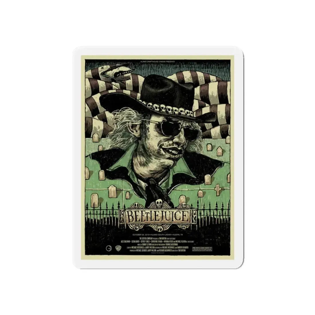BEETLEJUICE (ALAMO) 1988 Movie Poster - Refrigerator Magnet 6 Inch - The Sticker Space
