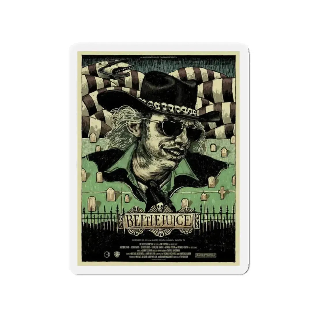 BEETLEJUICE (ALAMO) 1988 Movie Poster - Refrigerator Magnet - The Sticker Space