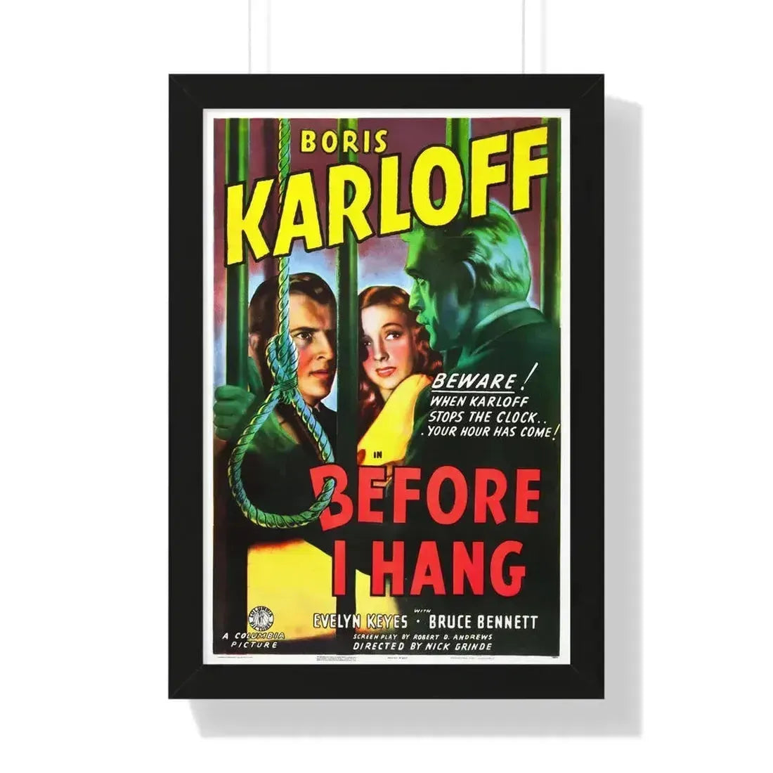 BEFORE I HANG 1940 - Framed Movie Poster 16″ x 24″ Black - The Sticker Space