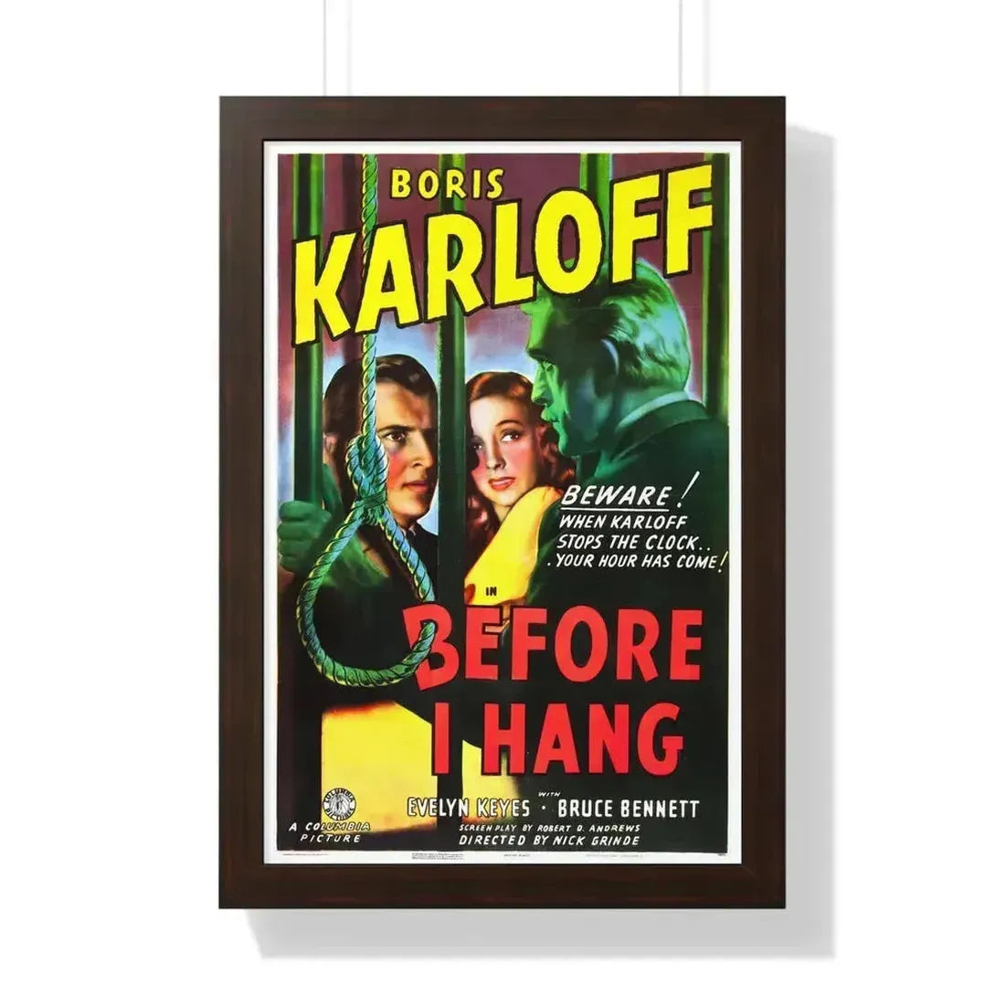 BEFORE I HANG 1940 - Framed Movie Poster 16″ x 24″ Walnut - The Sticker Space