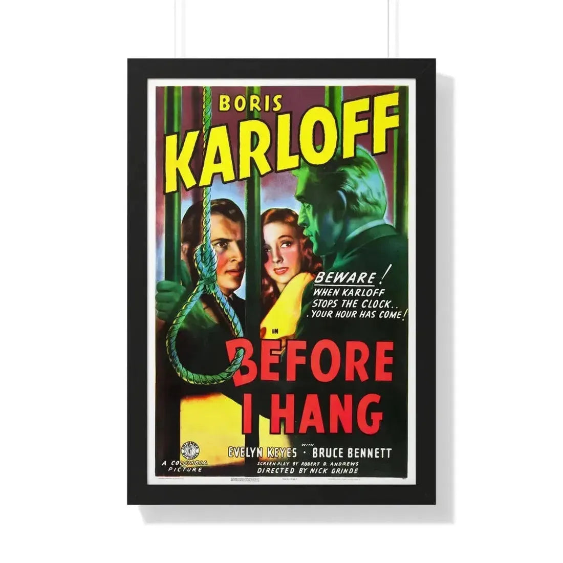 BEFORE I HANG 1940 - Framed Movie Poster - The Sticker Space