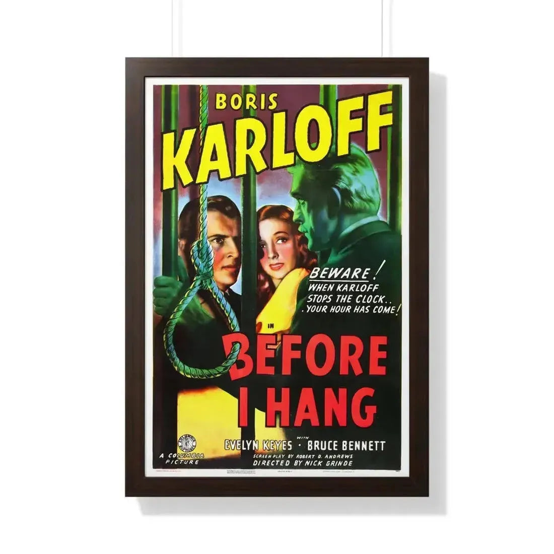 BEFORE I HANG 1940 - Framed Movie Poster - The Sticker Space