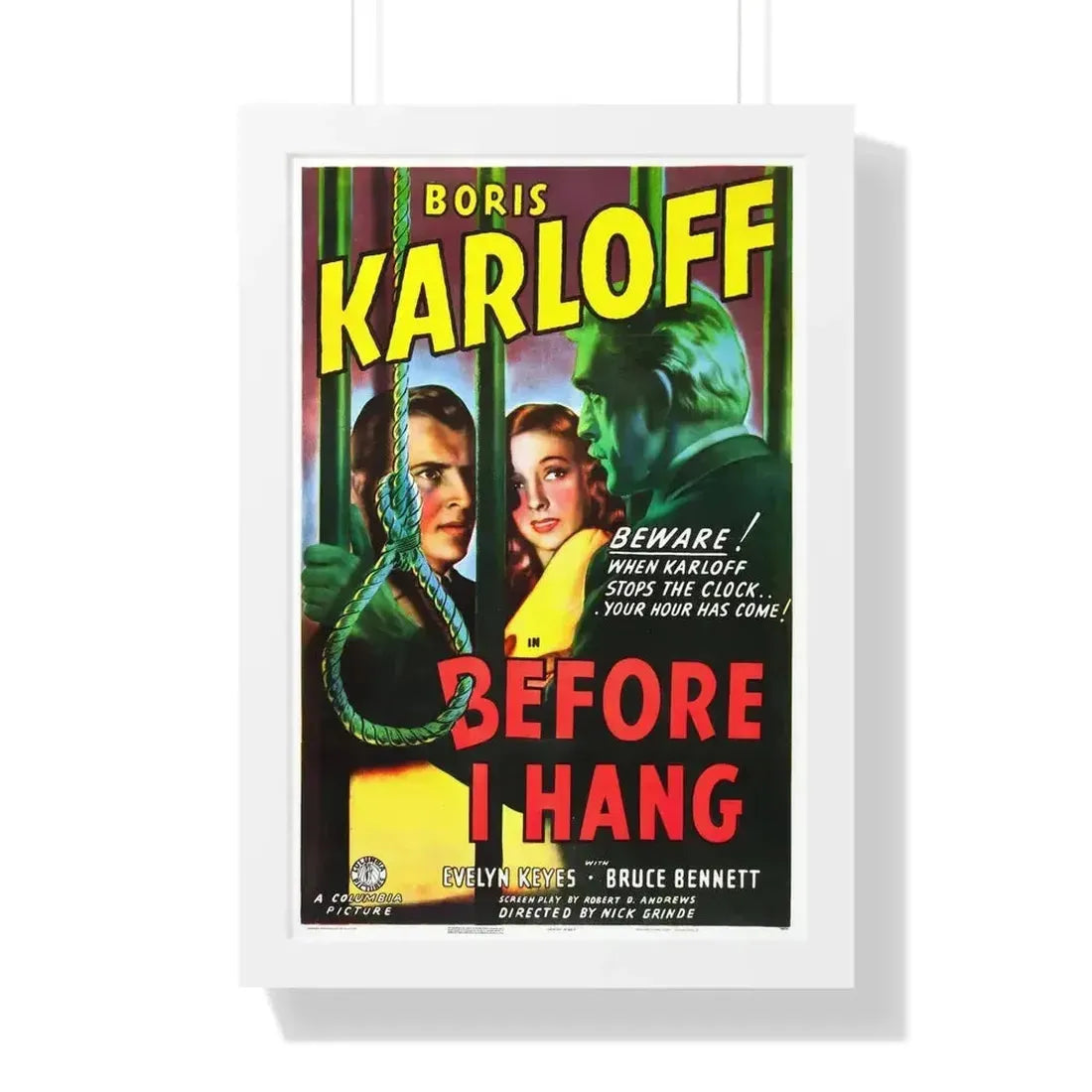 BEFORE I HANG 1940 - Framed Movie Poster - The Sticker Space