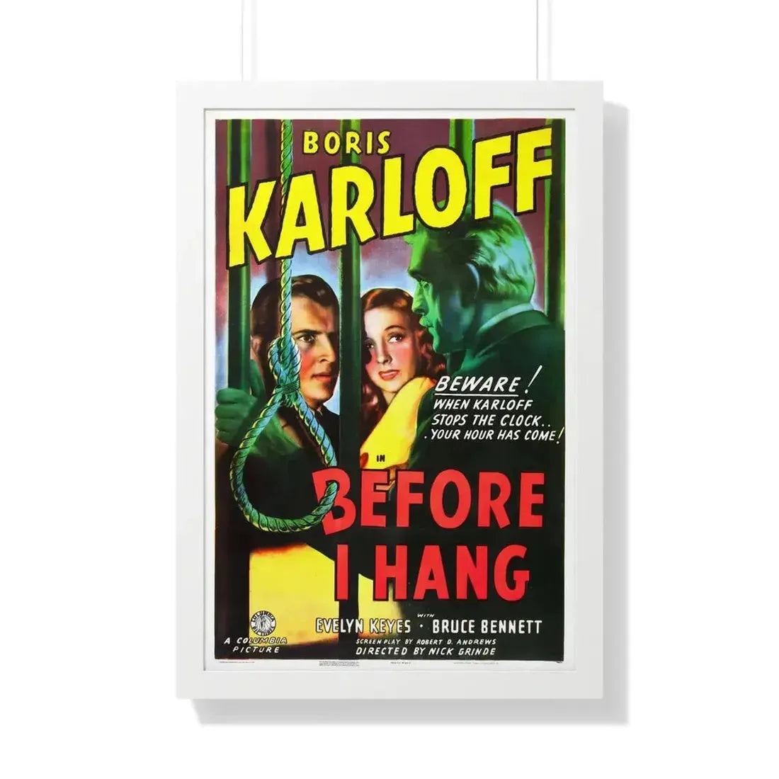 BEFORE I HANG 1940 - Framed Movie Poster - The Sticker Space
