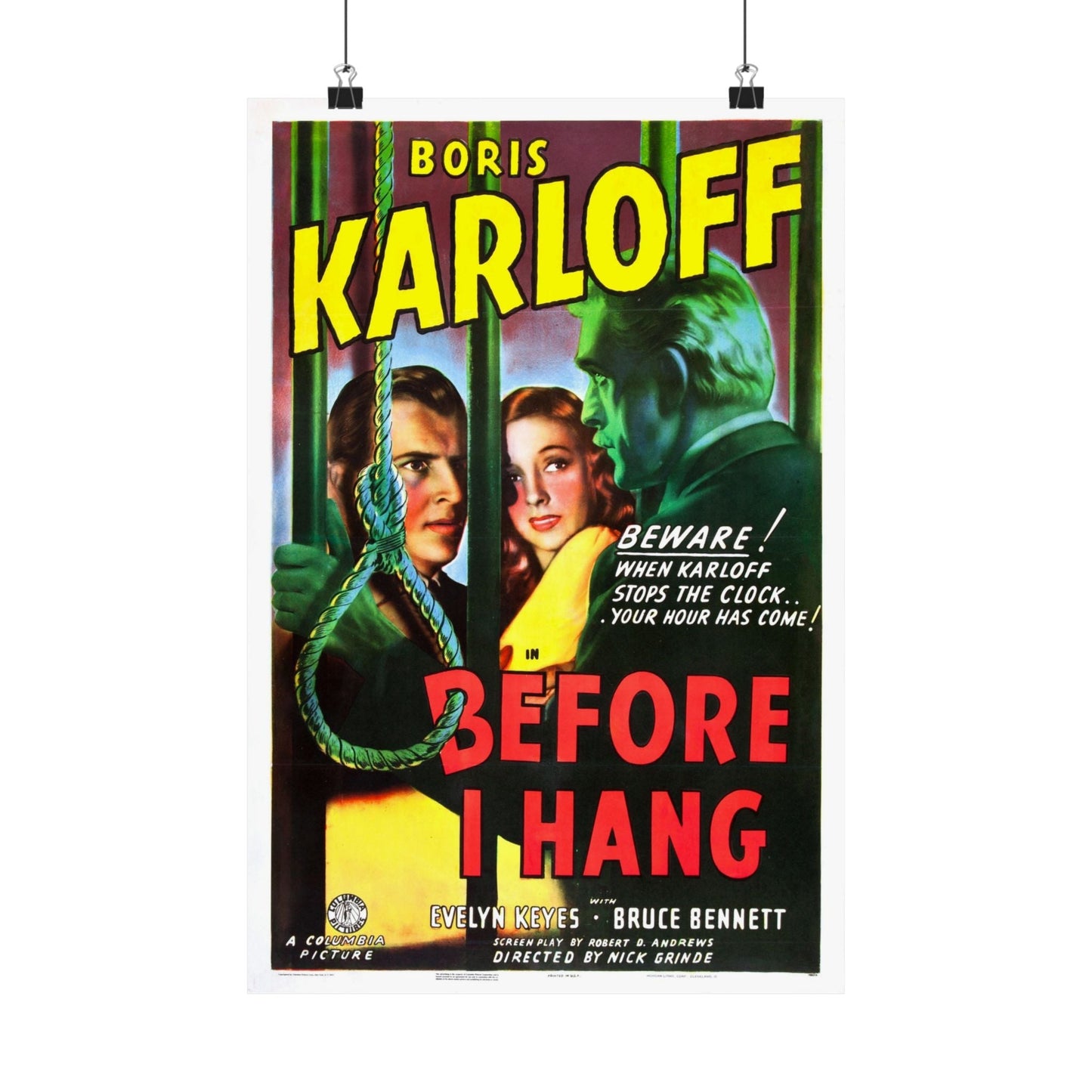 BEFORE I HANG 1940 - Paper Movie Poster-12″ x 18″-The Sticker Space