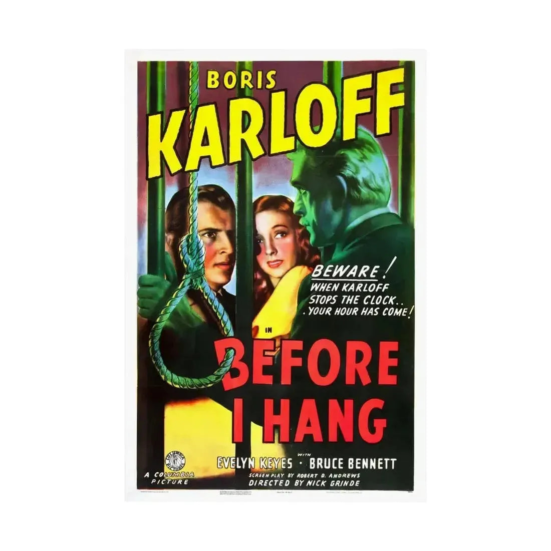 BEFORE I HANG 1940 - Paper Movie Poster - The Sticker Space