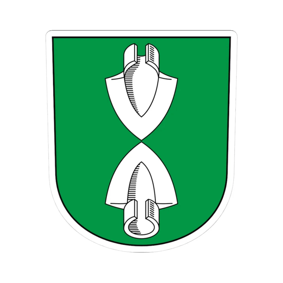 Beggingen-blazon (Switzerland) (Coat of Arms) STICKER Vinyl Kiss-Cut Decal 3 Inch White - The Sticker Space