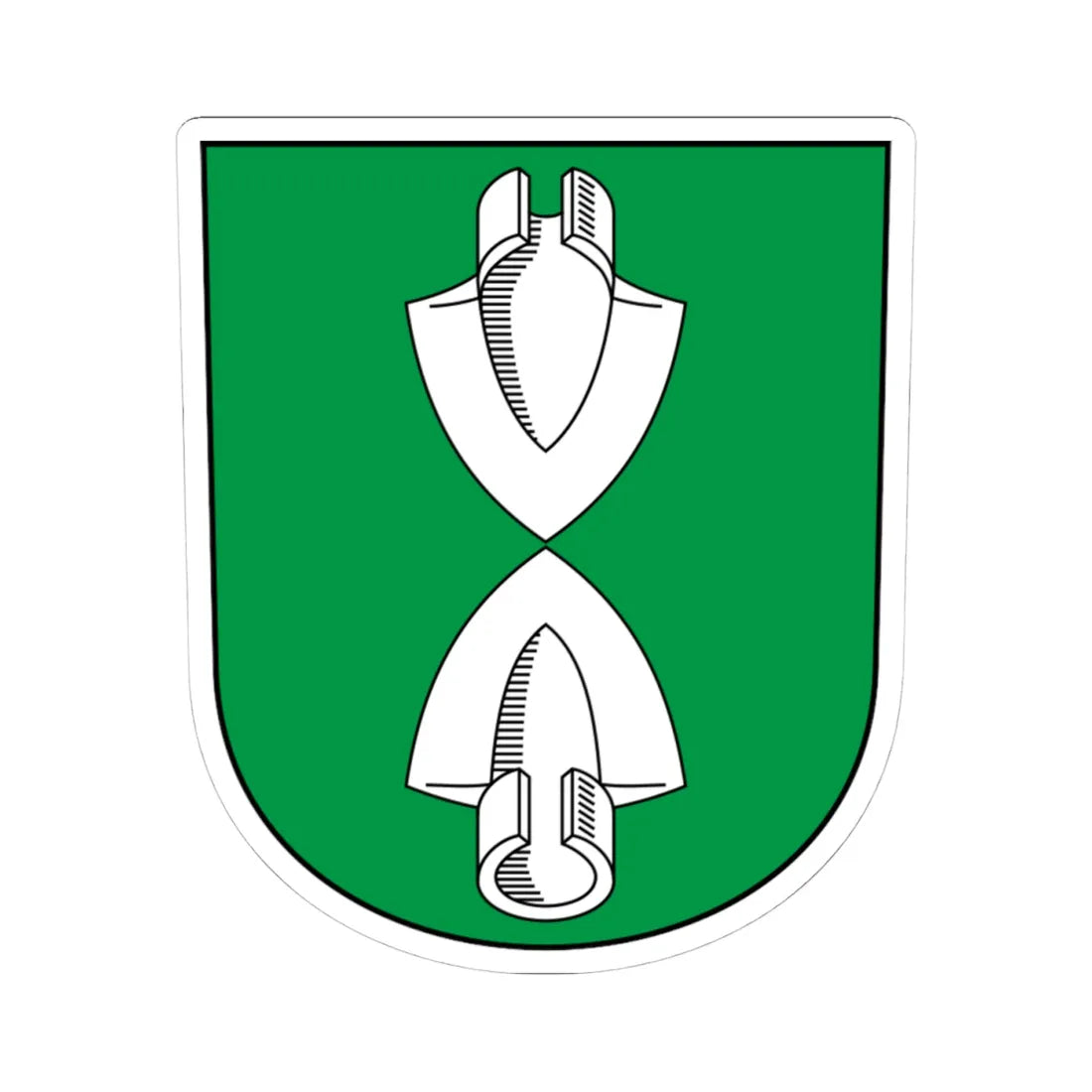 Beggingen-blazon (Switzerland) (Coat of Arms) STICKER Vinyl Kiss-Cut Decal 4 Inch White - The Sticker Space