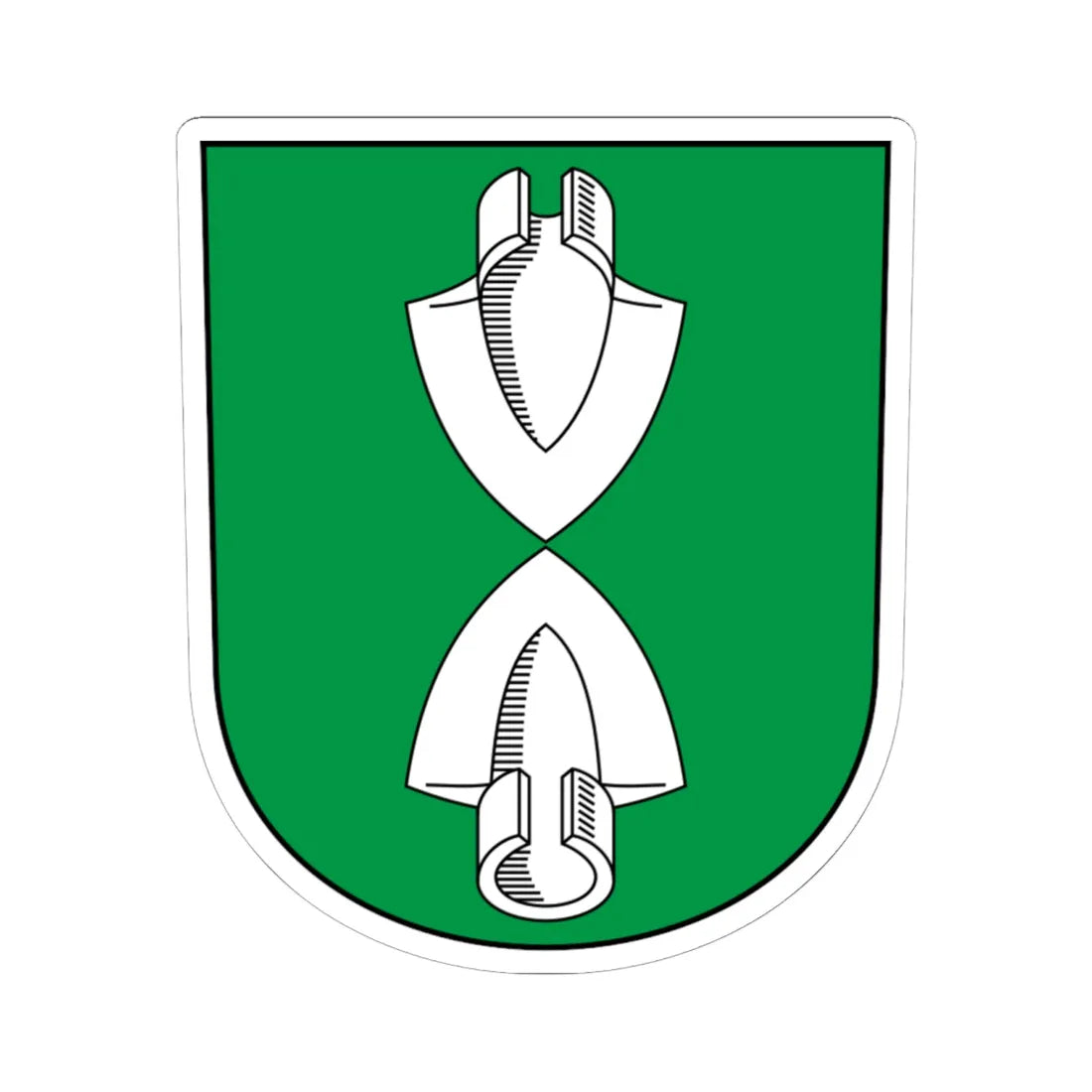 Beggingen-blazon (Switzerland) (Coat of Arms) STICKER Vinyl Kiss-Cut Decal 6 Inch White - The Sticker Space