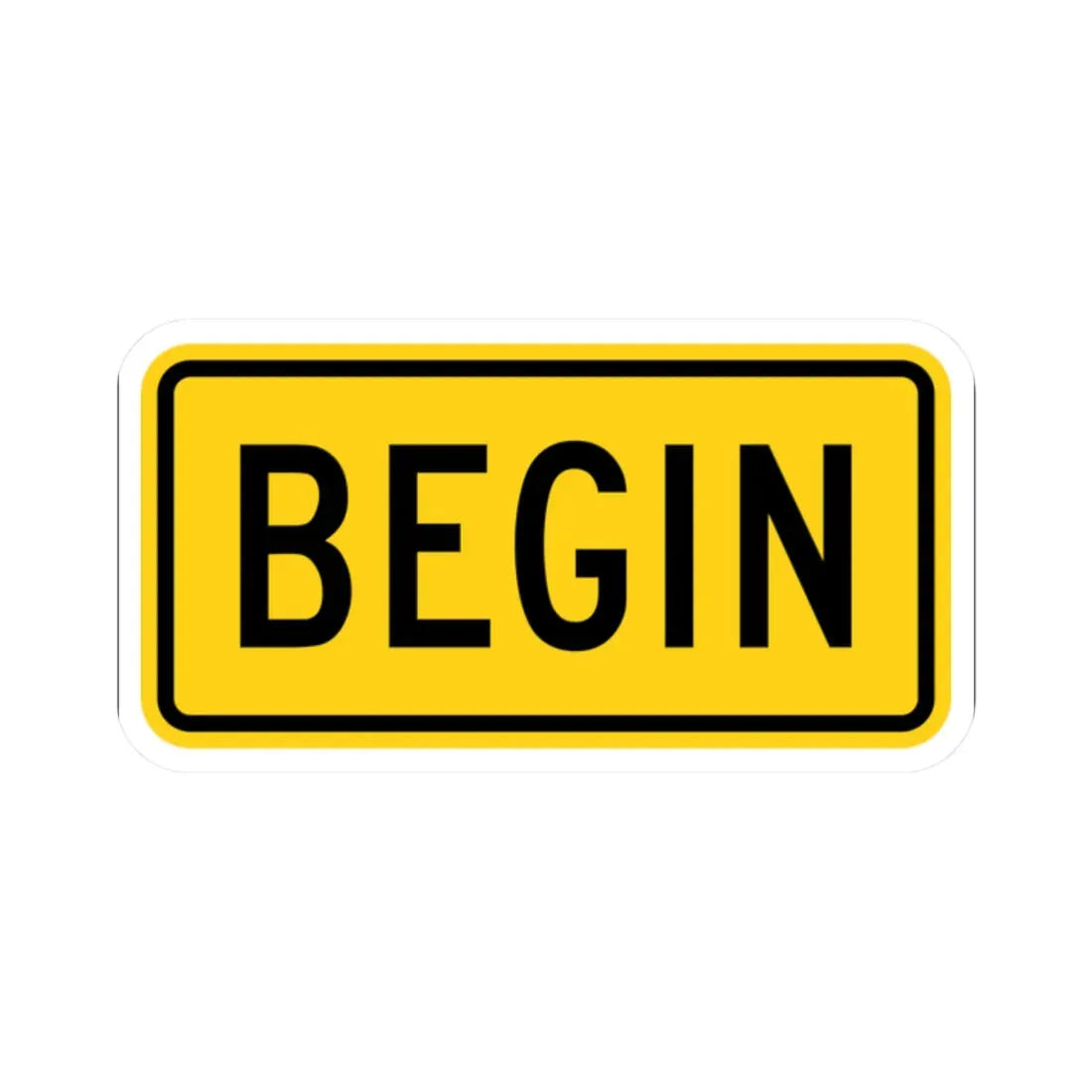 Begin plate Wyoming (Wyoming) (Road Sign) STICKER Vinyl Kiss-Cut Decal 2 Inch White - The Sticker Space