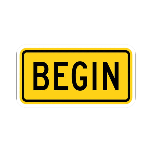 Begin plate Wyoming (Wyoming) (Road Sign) STICKER Vinyl Kiss-Cut Decal 2 Inch White - The Sticker Space