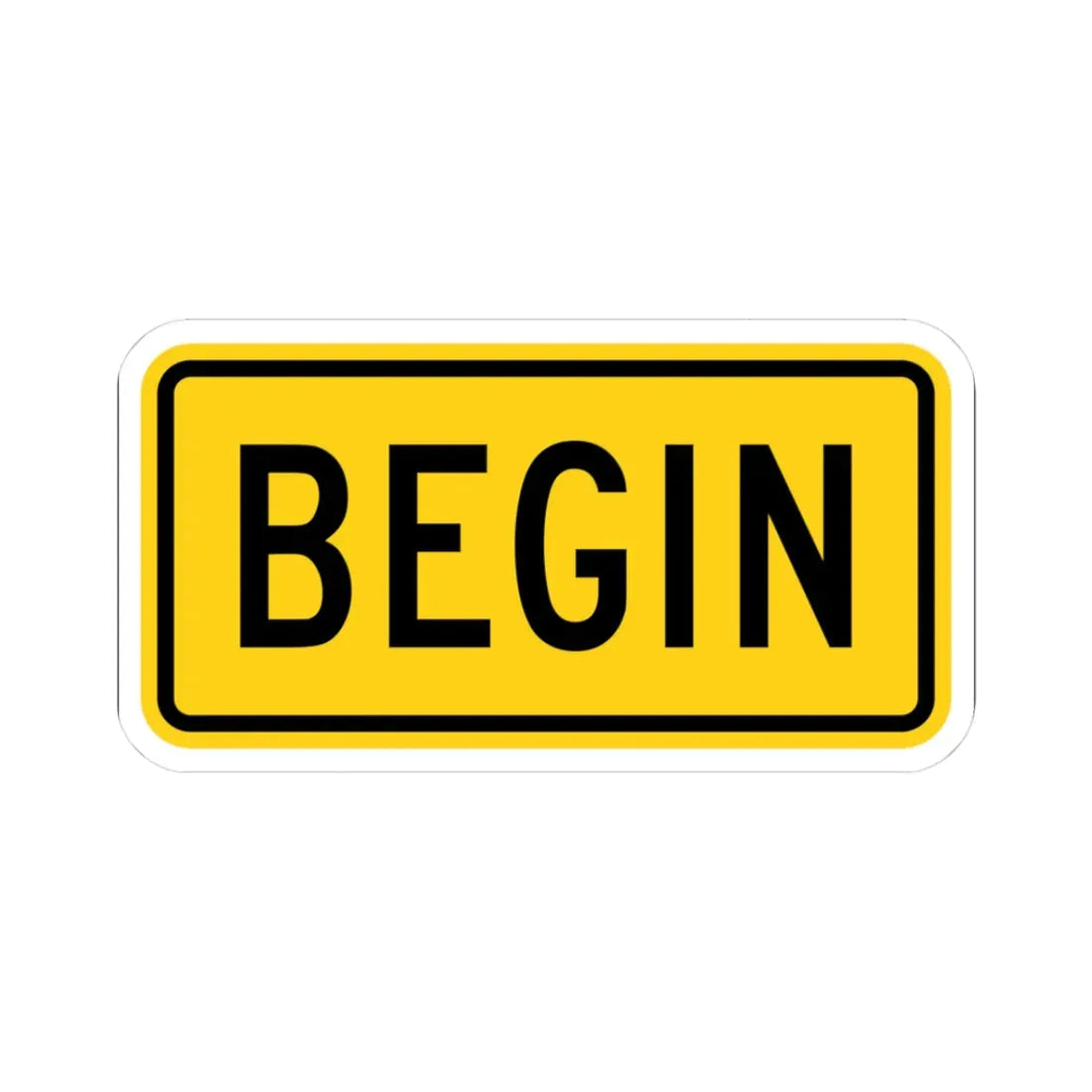 Begin plate Wyoming (Wyoming) (Road Sign) STICKER Vinyl Kiss-Cut Decal 3 Inch White - The Sticker Space