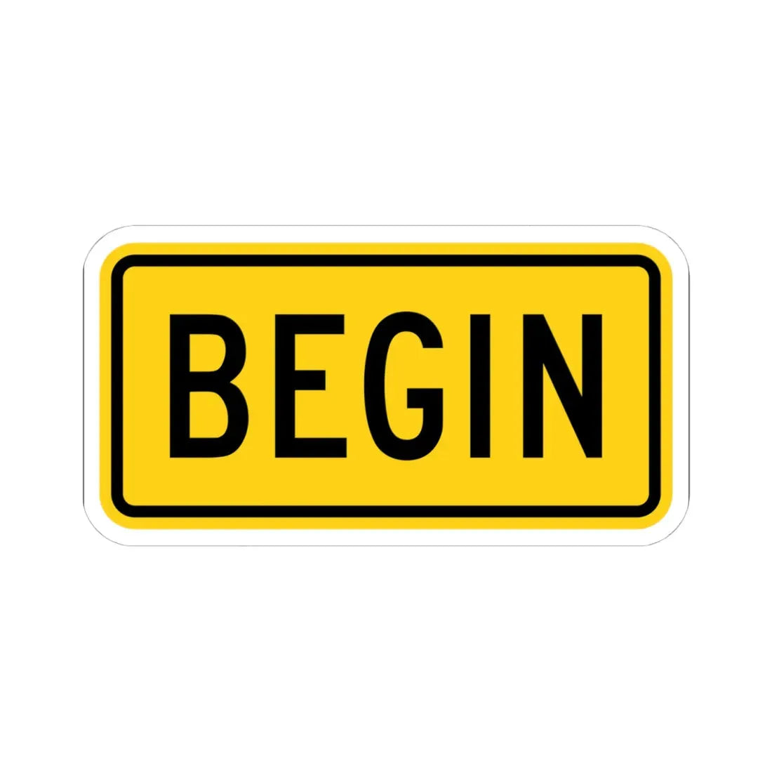 Begin plate Wyoming (Wyoming) (Road Sign) STICKER Vinyl Kiss-Cut Decal 4 Inch White - The Sticker Space