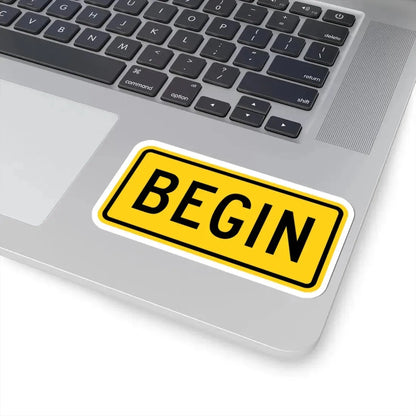 Begin plate Wyoming (Wyoming) (Road Sign) STICKER Vinyl Kiss-Cut Decal - The Sticker Space