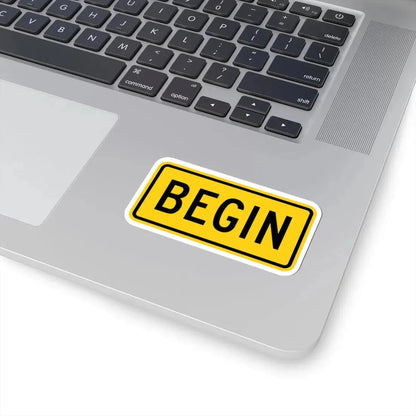 Begin plate Wyoming (Wyoming) (Road Sign) STICKER Vinyl Kiss-Cut Decal - The Sticker Space