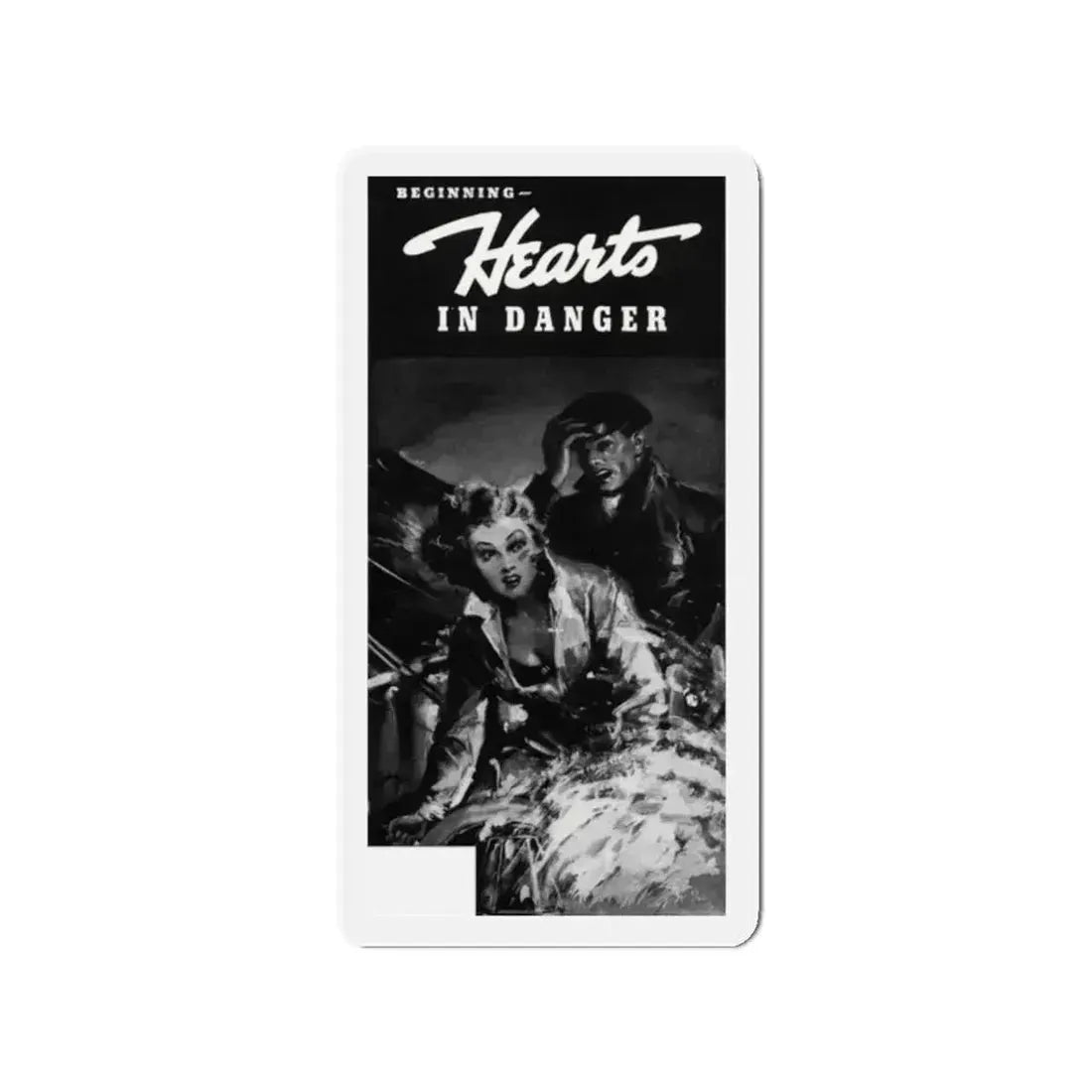Beginning - Hearts In Danger, Liberty magazine, July 15, 1939 (Magazine Illustration) Refrigerator Magnet 2 Inch Die-Cut - The Sticker Space