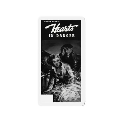 Beginning - Hearts In Danger, Liberty magazine, July 15, 1939 (Magazine Illustration) Refrigerator Magnet 2 Inch Die-Cut - The Sticker Space