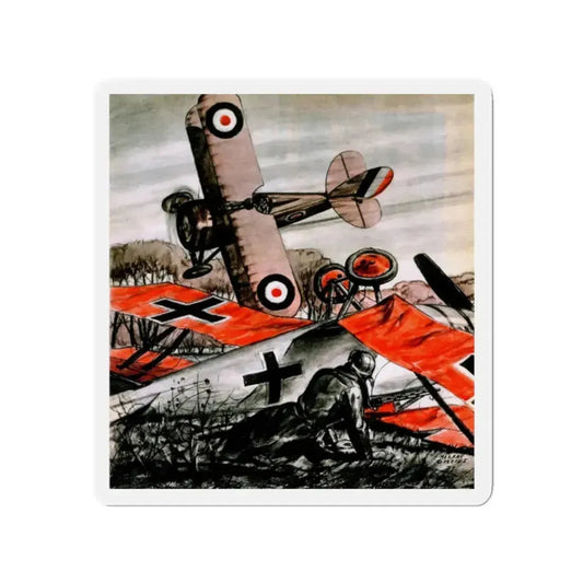 Beginning - No Parachutes (1), Liberty magazine, February 25, 1933 (Magazine Illustration) Refrigerator Magnet 2 Inch Die-Cut - The Sticker Space