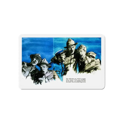 Beginning - No Parachutes (2), Liberty magazine, February 25, 1933 (Magazine Illustration) Refrigerator Magnet 3 Inch Die-Cut - The Sticker Space