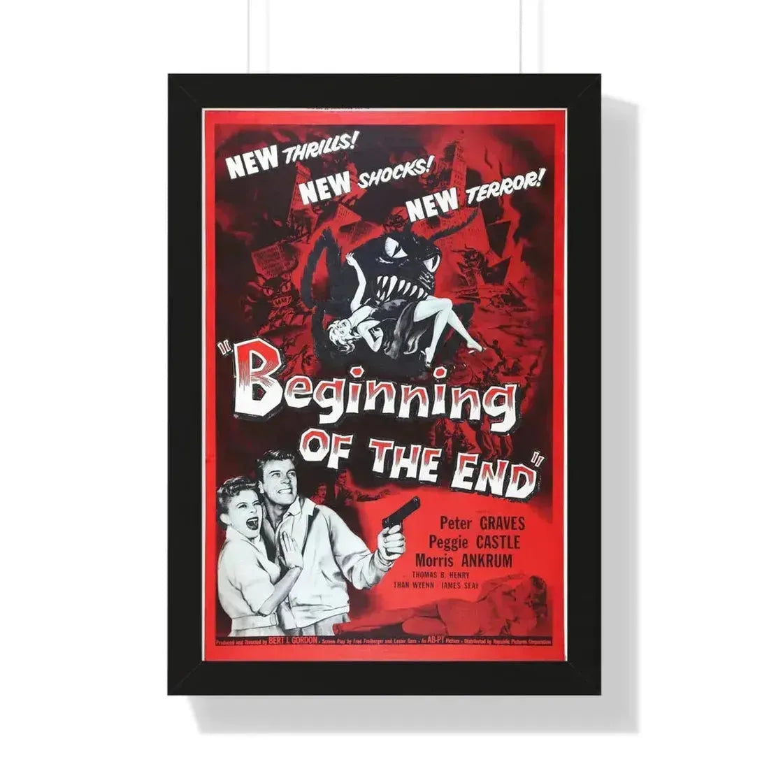 BEGINNING OF THE END 1957 - Framed Movie Poster 16″ x 24″ Black - The Sticker Space