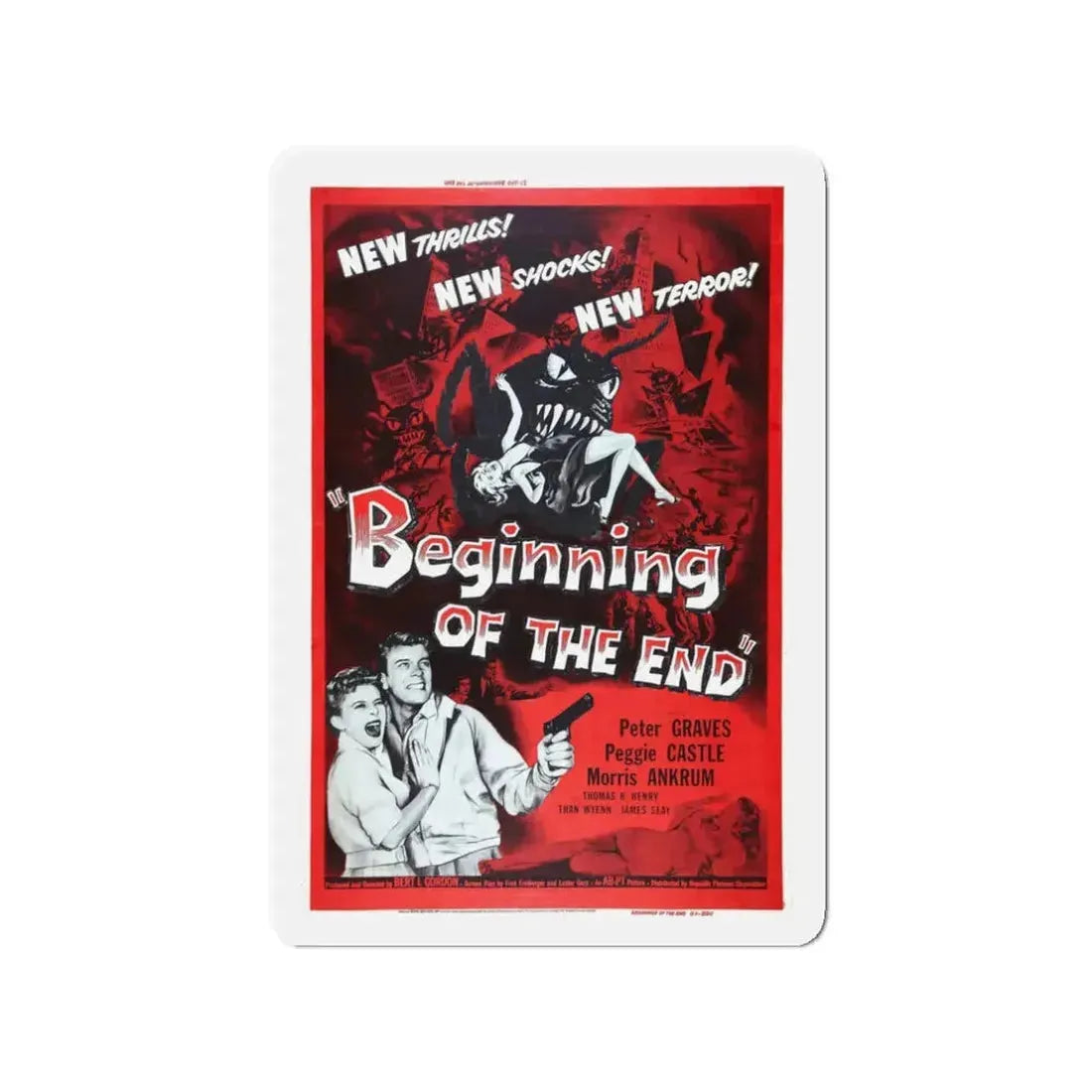BEGINNING OF THE END 1957 Movie Poster - Refrigerator Magnet 3 Inch - The Sticker Space