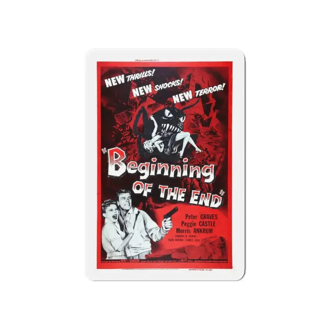 BEGINNING OF THE END 1957 Movie Poster - Refrigerator Magnet 6 Inch - The Sticker Space