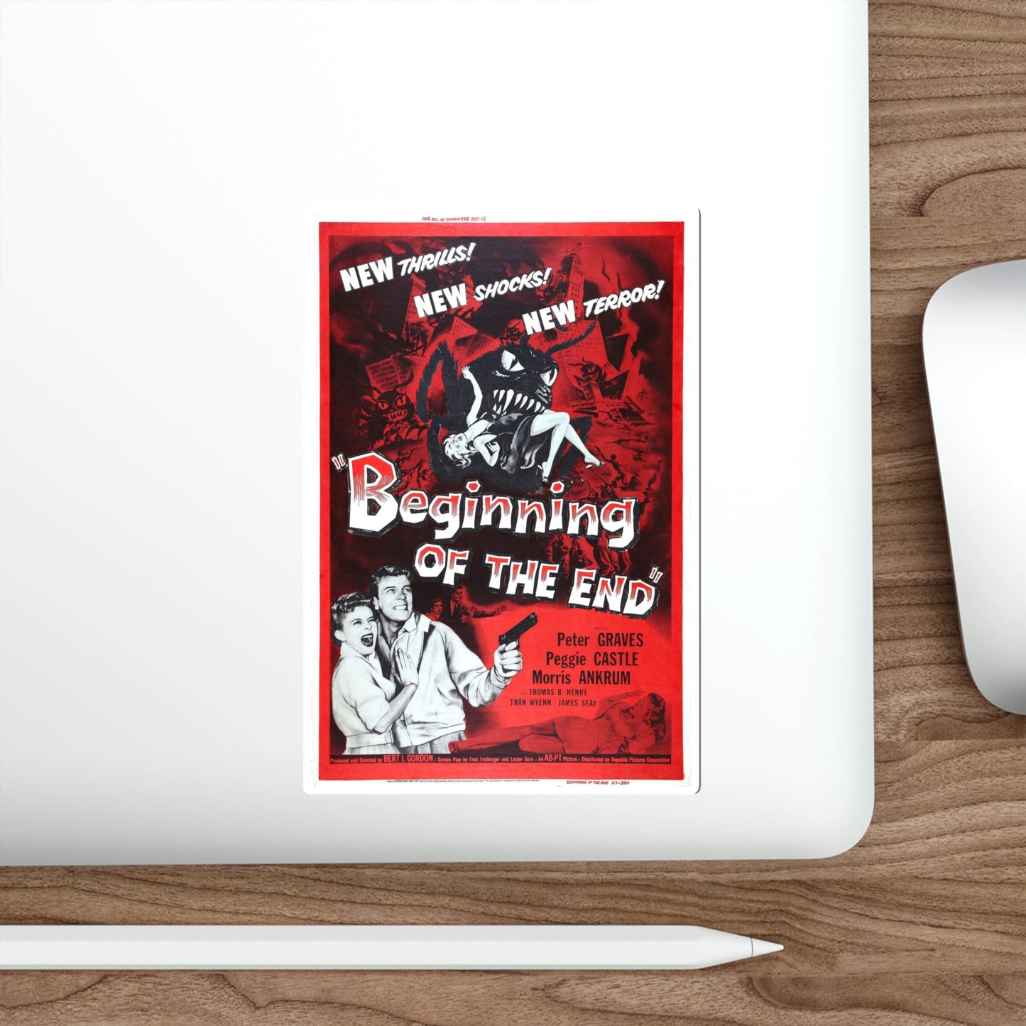 BEGINNING OF THE END 1957 Movie Poster STICKER Vinyl Die-Cut Decal-The Sticker Space