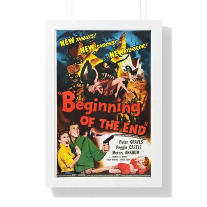 BEGINNING OF THE END (3) 1957 - Framed Movie Poster 16″ x 24″ White - The Sticker Space
