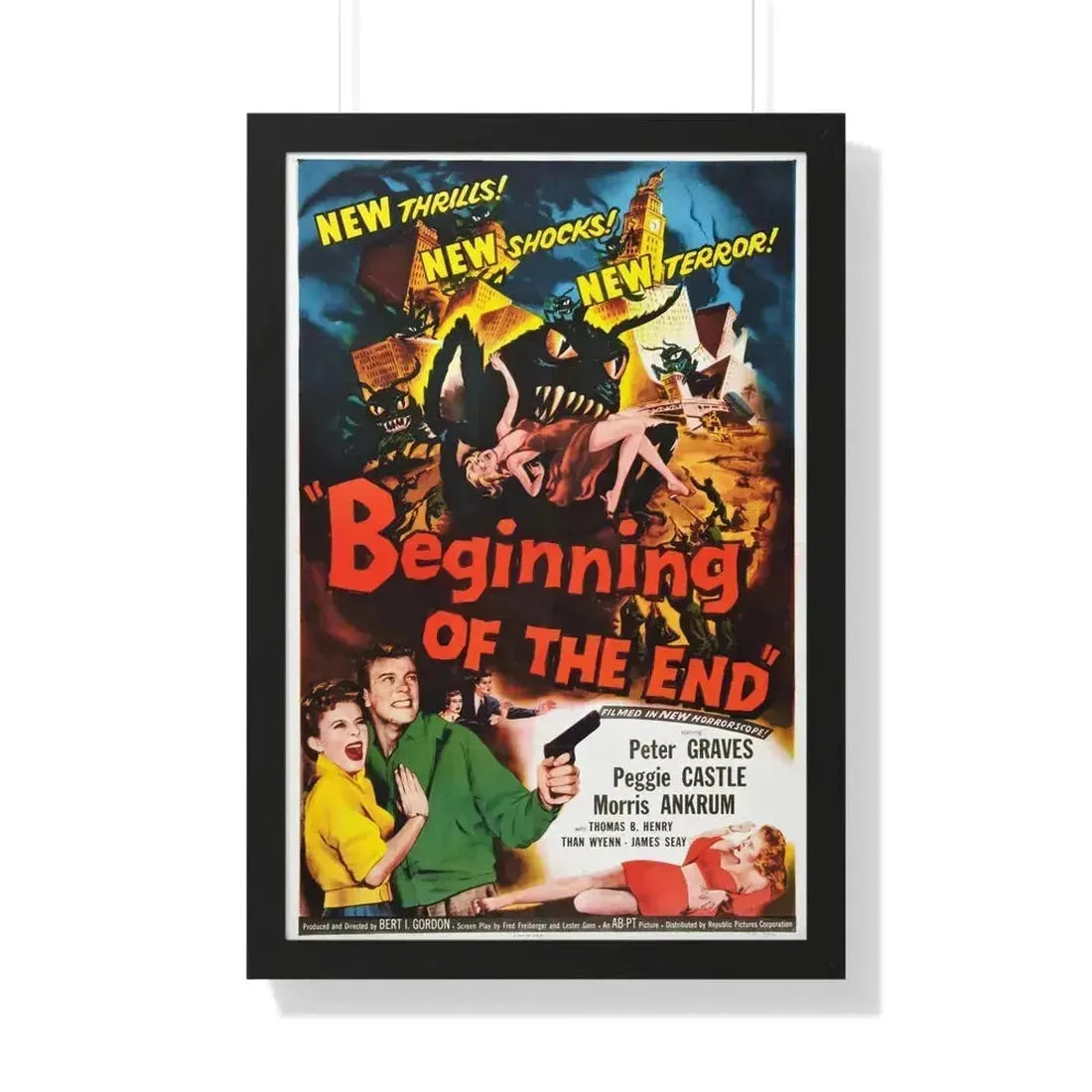 BEGINNING OF THE END (3) 1957 - Framed Movie Poster 20" x 30" Black - The Sticker Space