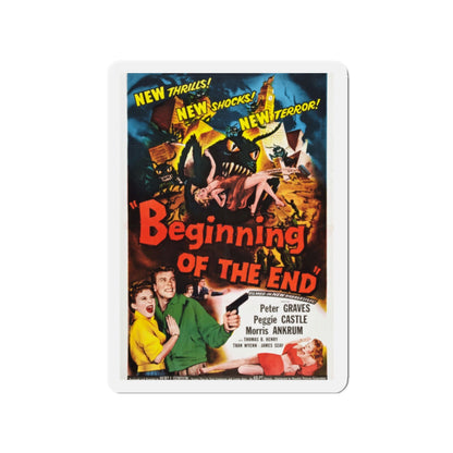 BEGINNING OF THE END (3) 1957 Movie Poster - Die-Cut Magnet-2" x 2"-The Sticker Space