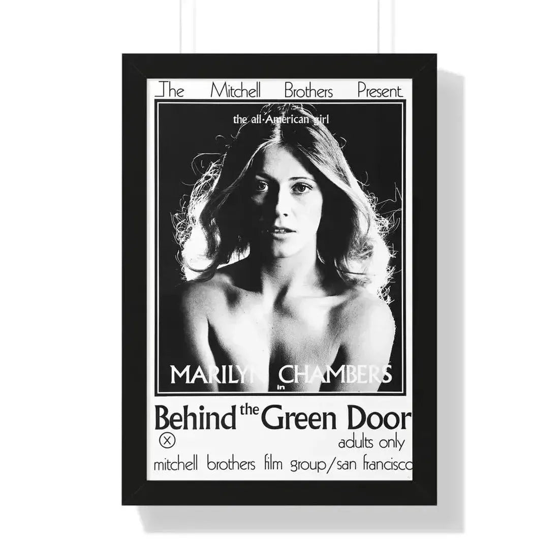 BEHIND THE GREEN DOOR 1972 - Framed Movie Poster 16″ x 24″ Black - The Sticker Space