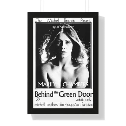 BEHIND THE GREEN DOOR 1972 - Framed Movie Poster 16″ x 24″ Black - The Sticker Space