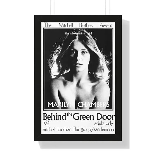 BEHIND THE GREEN DOOR 1972 - Framed Movie Poster 16″ x 24″ Black - The Sticker Space
