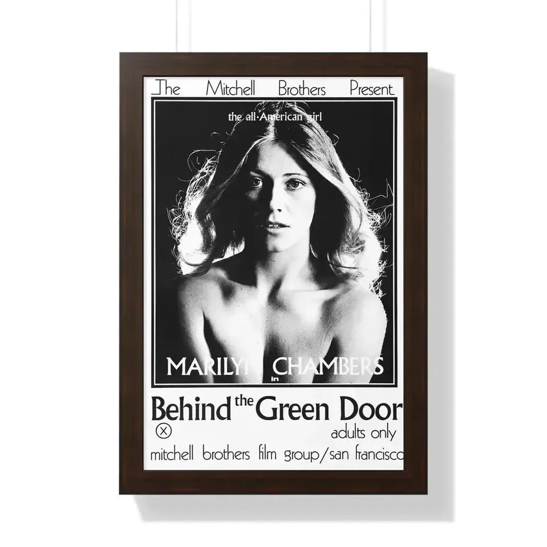 BEHIND THE GREEN DOOR 1972 - Framed Movie Poster 16″ x 24″ Walnut - The Sticker Space